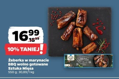 Żeberka w marynacie BBQ wolno gotowane Sztuka Mięsa promocja w Netto