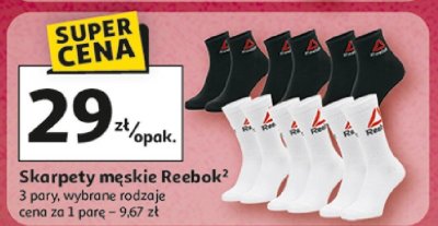 Skarpety męskie Reebok 3 pary, wybrane rodzaje promocja w Auchan