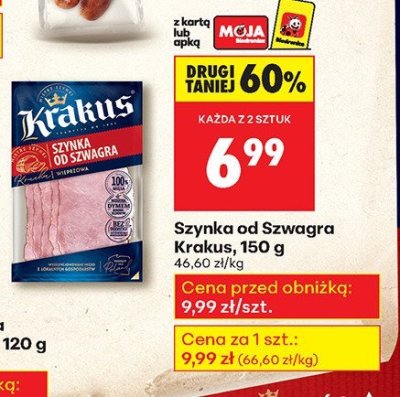 Szynka od Szwagra Krakus, 150 g promocja w Biedronka