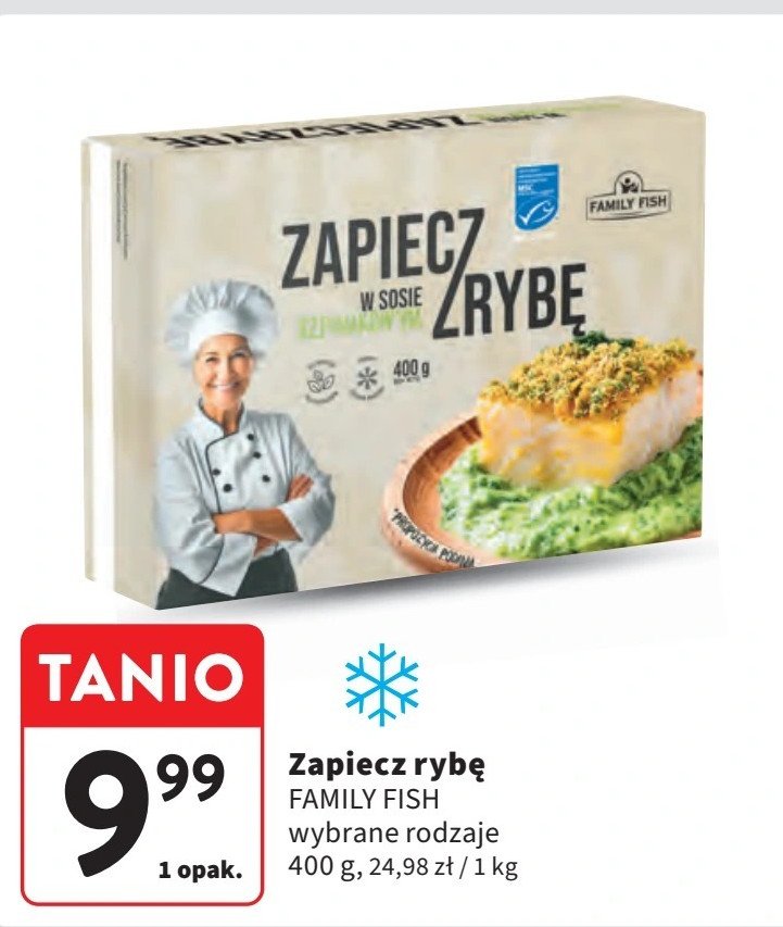 Zapiecz rybę w sosie szpinakowym Family fish promocja