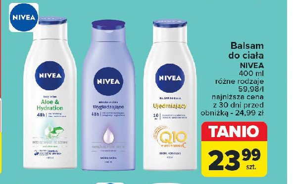 Balsam do ciała aloe & hydtarion NIVEA HAPPY TIME promocja w Carrefour Market