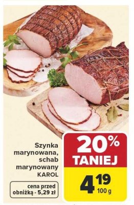 Szynka marynowana Karol promocja w Carrefour