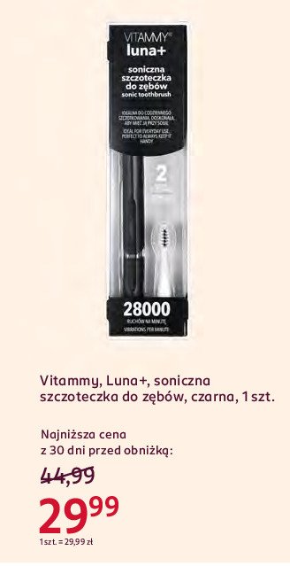 Szczoteczka do zębów soniczna Vitammy promocja w Rossmann