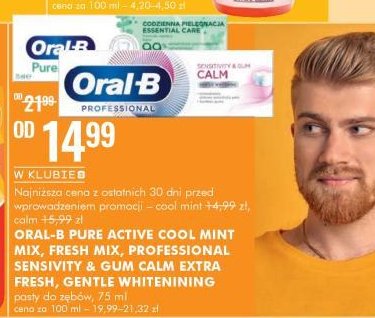 Pasta do zębów sensitivity & gum calm extra fresh Oral-b professional promocja