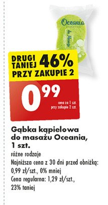 Gąbka do masażu Oceania promocja w Biedronka