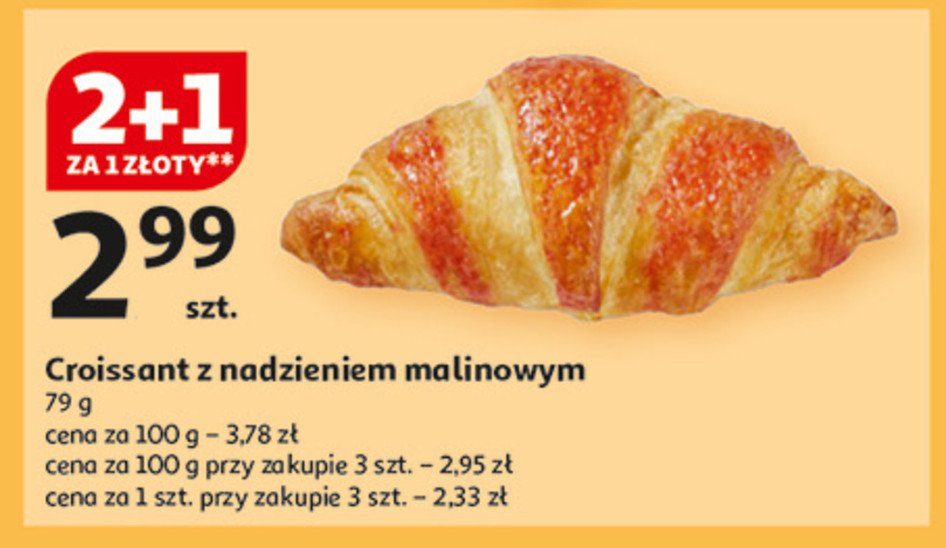 Croissant z nadzieniem malinowym promocja w Auchan