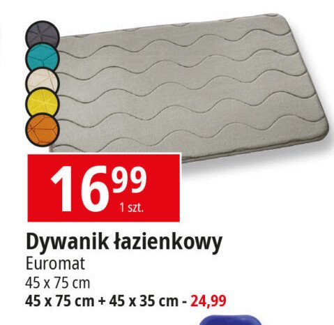 Dywanik łazienkowy trangan 45 x 75 cm + 45 x 35 cm Euromat promocja