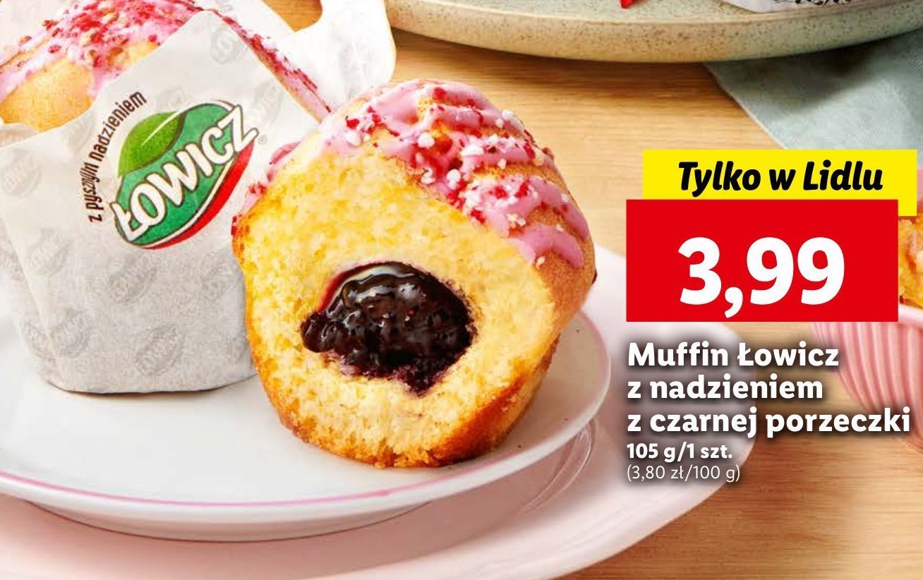 Muffin z nadzieniem z czarnej porzeczki Łowicz promocja