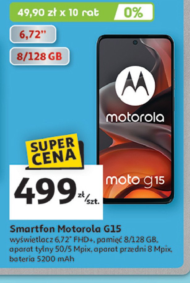 Smartfon g15 szary Motorola promocja w Auchan