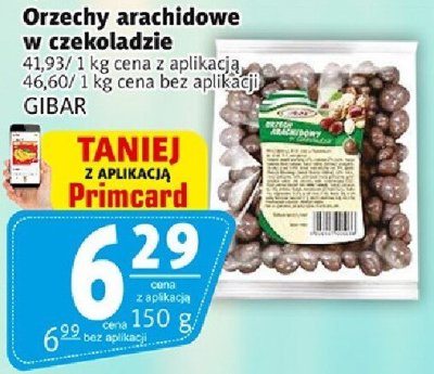 Orzechy arachidowe w czekoladzie GIBAR promocja w Prim Market