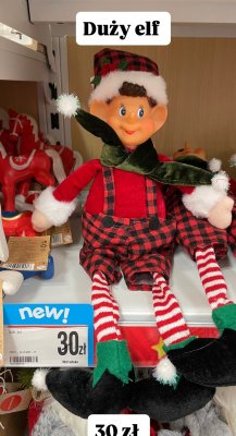 Duży elf - świąteczna maskotka promocja w Dealz
