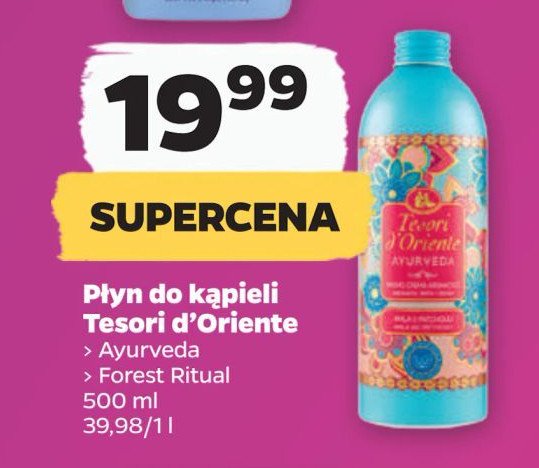 Płyn do kąpieli ayurveda Tesori d'oriente promocja