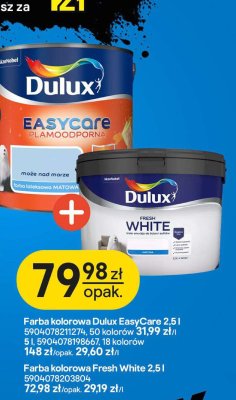 Farba kolorowa Fresh White 2,5 l Dulux promocja w Castorama