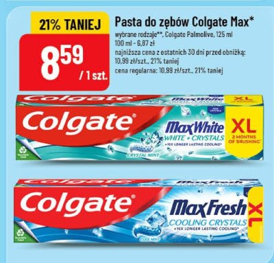 Pasta do zębów Colgate Max, wybrane rodzaje, Colgate Palmolive, 125 ml promocja w POLOmarket