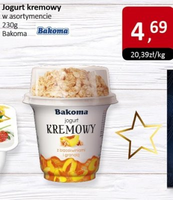 Jogurt kremowy w asortymencie 230g Bakoma promocja w Market Point