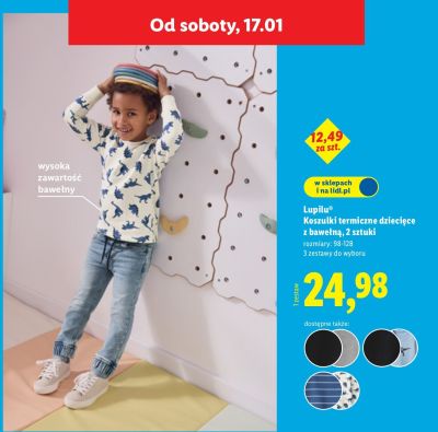 Lupilu Koszulki termiczne dziecięce z bawełną, 2 sztuki promocja w Lidl