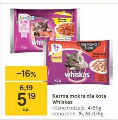 Karma dla kota zupa krem tradycyjne smaki Whiskas promocja