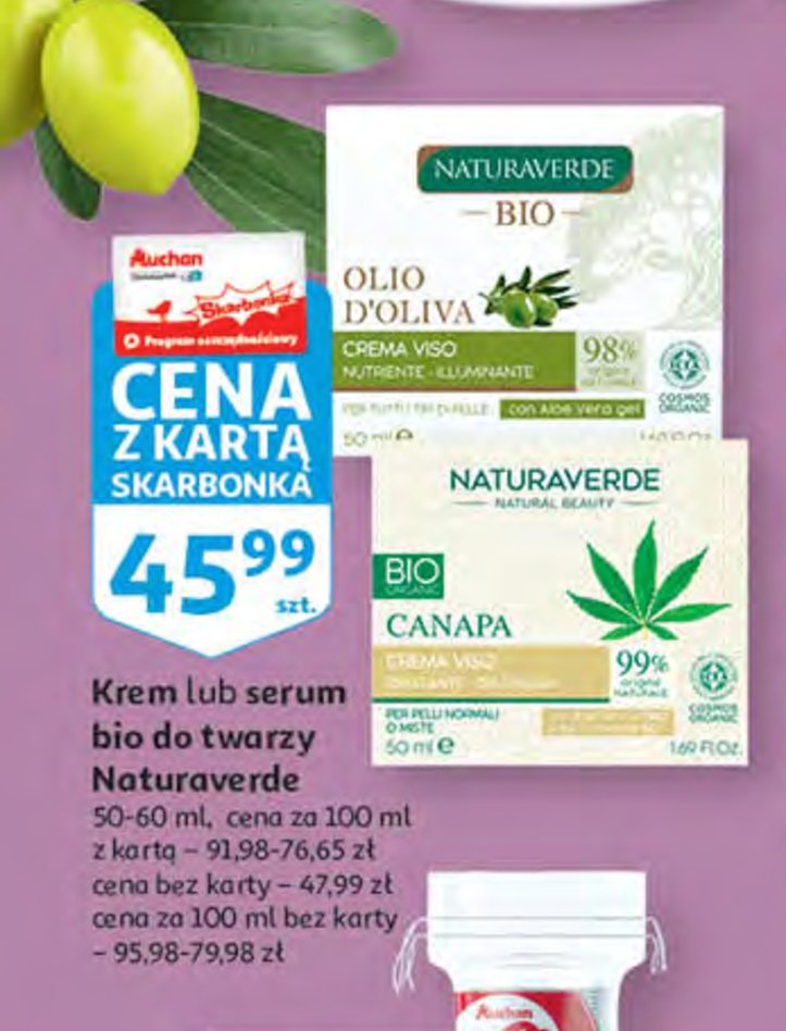 Krem do twarzy canapa Naturaverde promocja