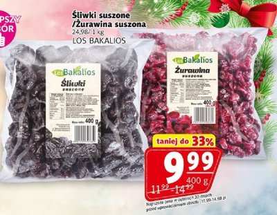 Śliwki suszone LOS BAKALIOS promocja w Prim Market