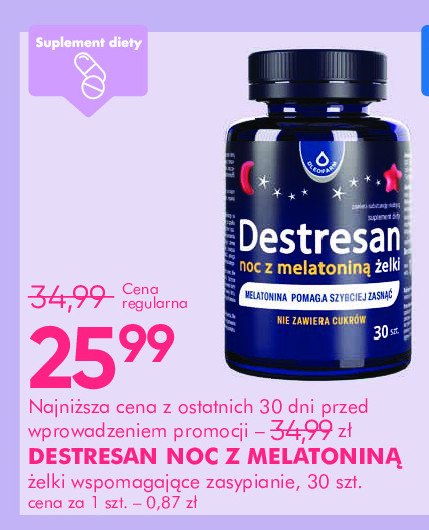 Żelki na spokojny sen DESTRESAN NOC Z MELATONINĄ promocja