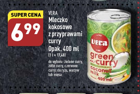 Mleczko kokosowe green curry Vera promocja