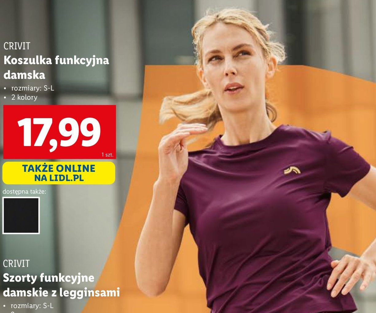 Koszulka funkcyjna damska s-l Crivit promocja w Lidl