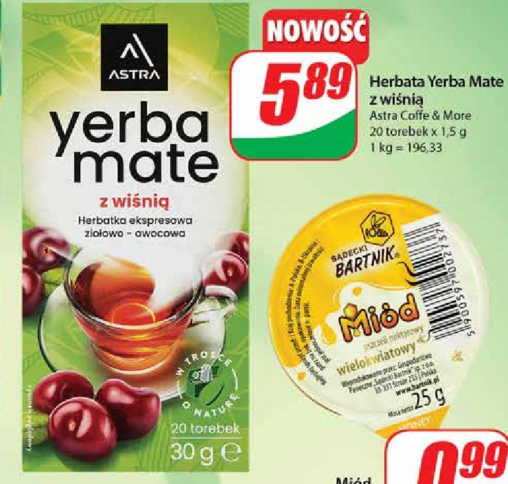 Herbata yerba mate z wi艣ni膮 Astra yerba mate Astra tea promocja