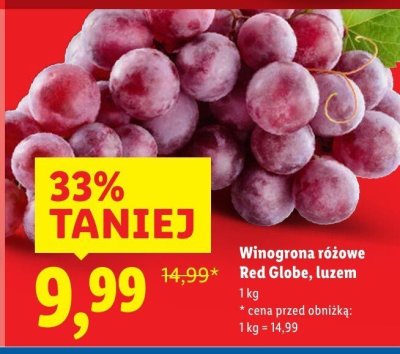 Winogrona różowe Red Globe, luzem promocja w Lidl