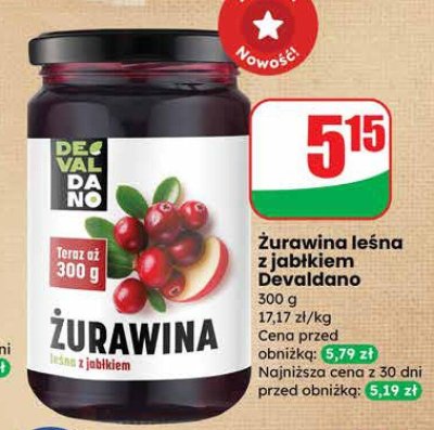 Żurawina leśna z jabłkiem Devaldano promocja w Dino