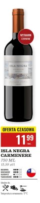 Wino Isla Negra Carmenere 750ml promocja w Biedronka