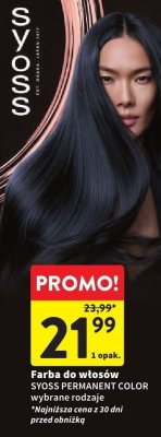 Farba do włosów PERMANENT COLOR wybrane rodzaje Syoss promocja w Intermarche