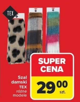 Szal damski różne modele TEX promocja w Carrefour