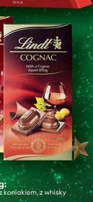 Czekolada nadziewana Lindt, 100 g z koniakiem promocja w Biedronka