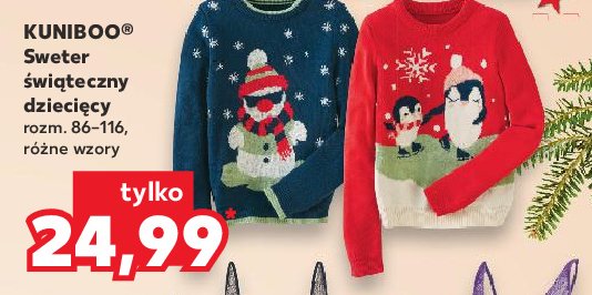 Sweter dzieci臋cy 86-116 艣wi膮teczny Kuniboo promocja