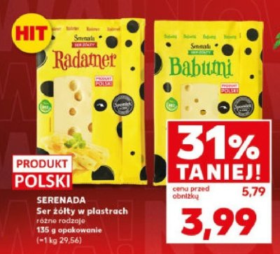 Ser żółty w plastrach Radamer  promocja w Kaufland