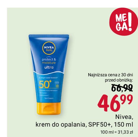 Balsam nawilżający spf50+ Nivea sun protect & moisture ultra promocja