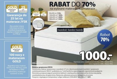 Materac sprężynowy DRIVA 80x200 cm promocja w Jysk