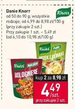 Makaron bolognese Knorr danie promocja