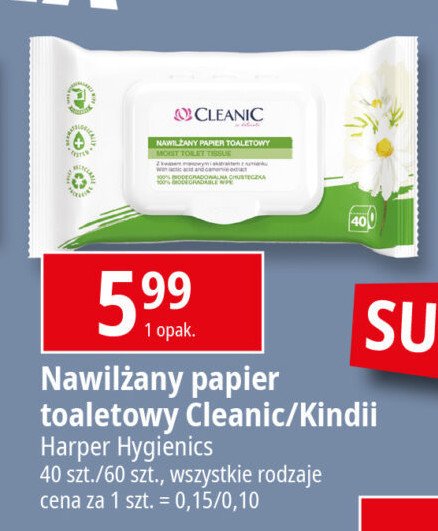 Papier toaletowy nawilżany rumianek Cleanic promocja