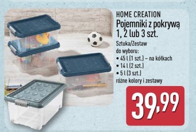 Pojemniki z pokrywą 1, 2 lub 3 szt. HOME CREATION promocja w Aldi