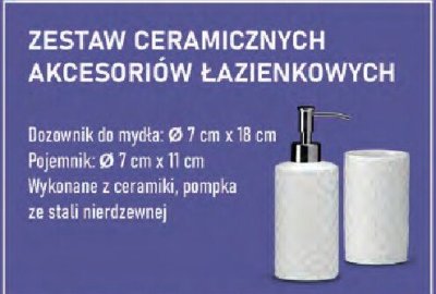 Zestaw ceramicznych akcesoriów łazienkowych promocja w Stokrotka