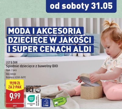Spodnie dziecięce z bawełny bio Lily & dan promocja