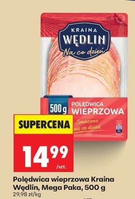Polędwica wieprzowa Kraina Wędlin Mega Paka 500g promocja w Biedronka