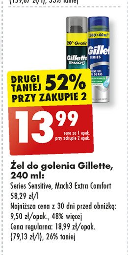 Żel do golenia complete defense extra comfort Gillette mach3 promocja