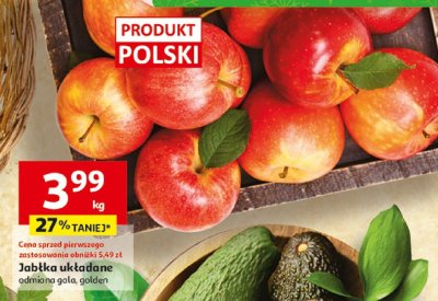 Jabłka układane odmiana gala, golden promocja w Auchan