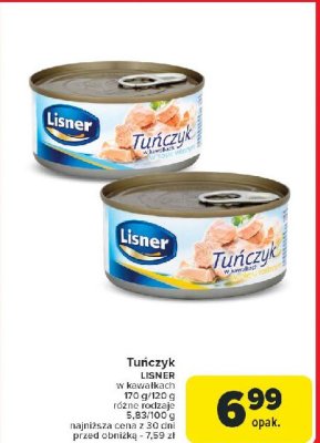 Tu艅czyk w kawa艂kach w sosie w艂asnym Lisner promocja