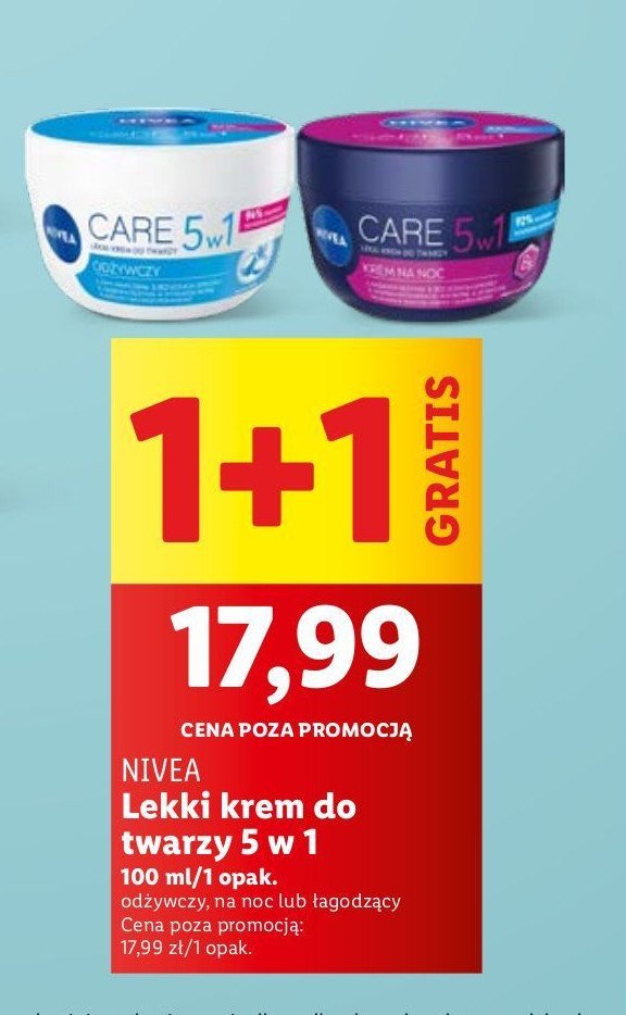 Krem do twarzy lekki na noc Nivea promocja