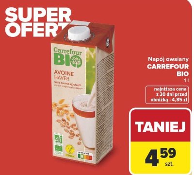 Napój owsiany vanilla promocja w Carrefour