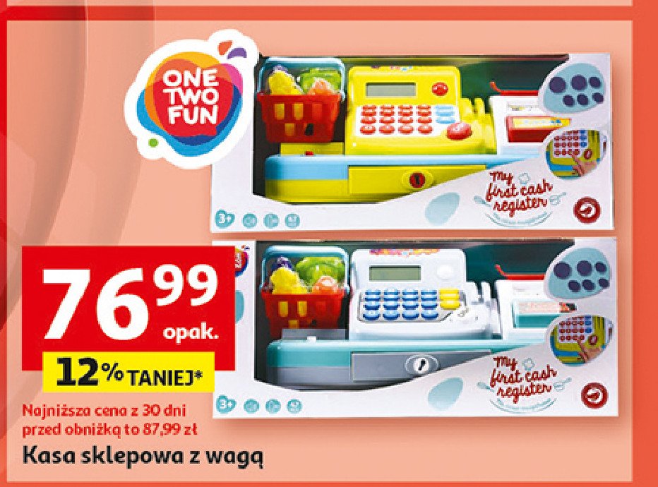 Kasa sklepowa z wagą One two fun promocja w Auchan