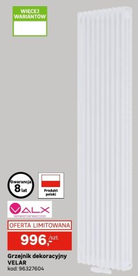 Grzejnik dekoracyjny VELAR promocja w Leroy Merlin
